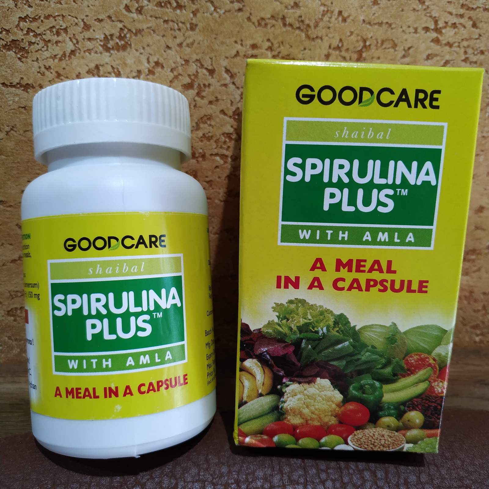 Spirulina Plus Amla Спирулина Плюс Амла 60 капс Обмен веществ Общеукрепляющее Восполняющее дефицит витаминов и минералов, Индия