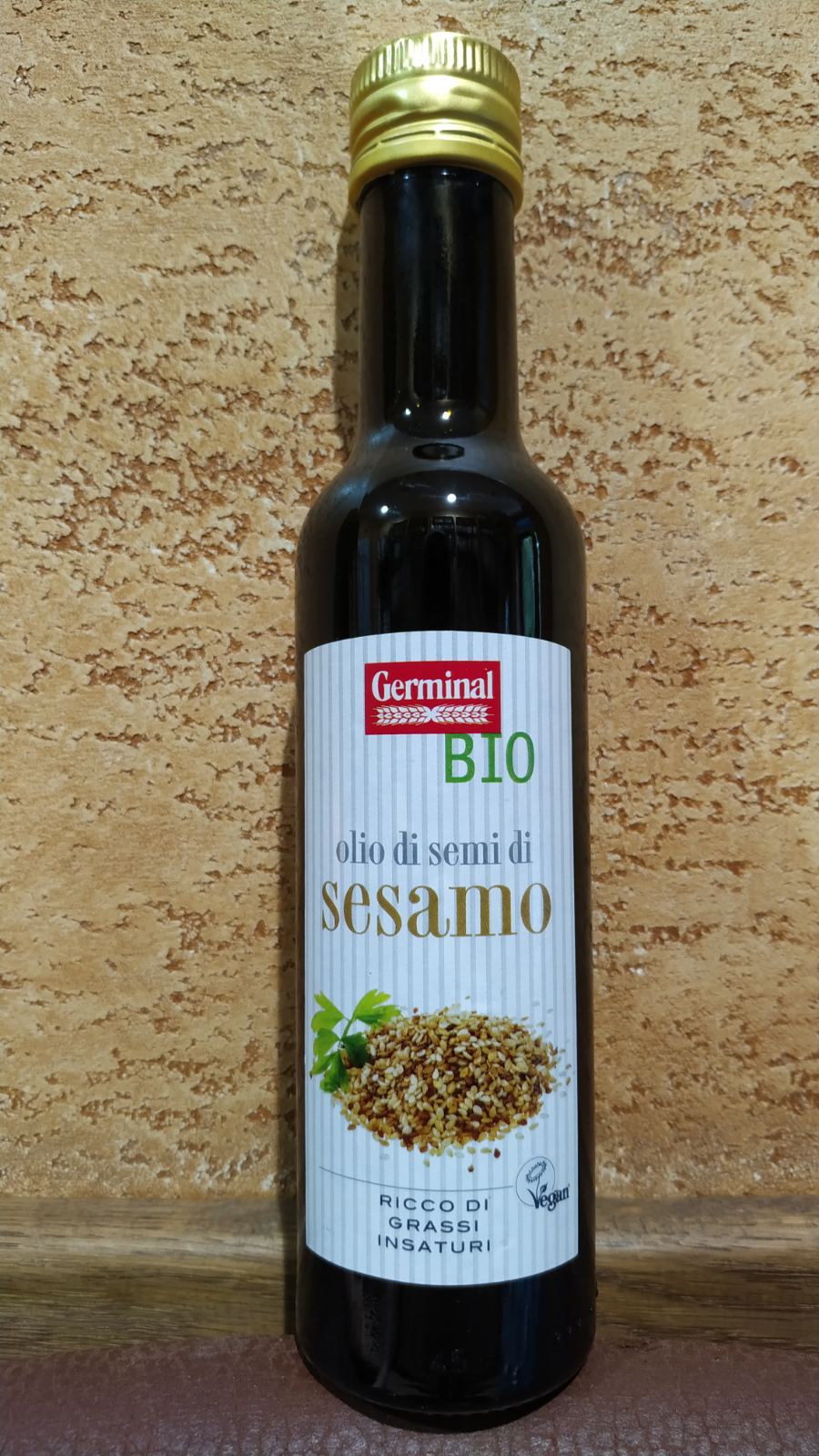 Кунжутное масло Germinal Bio olio di semi di sesamo Италия Первый холодный отжим Источник кальция Омега 250 мл