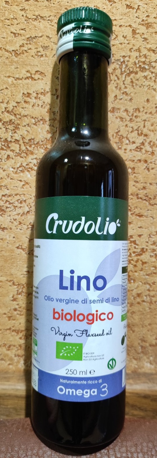Льняное масло Crudolio Olio di semi di lino Biologico первый холодный отжим семя льна, Омега 3, Омега 6. Италия