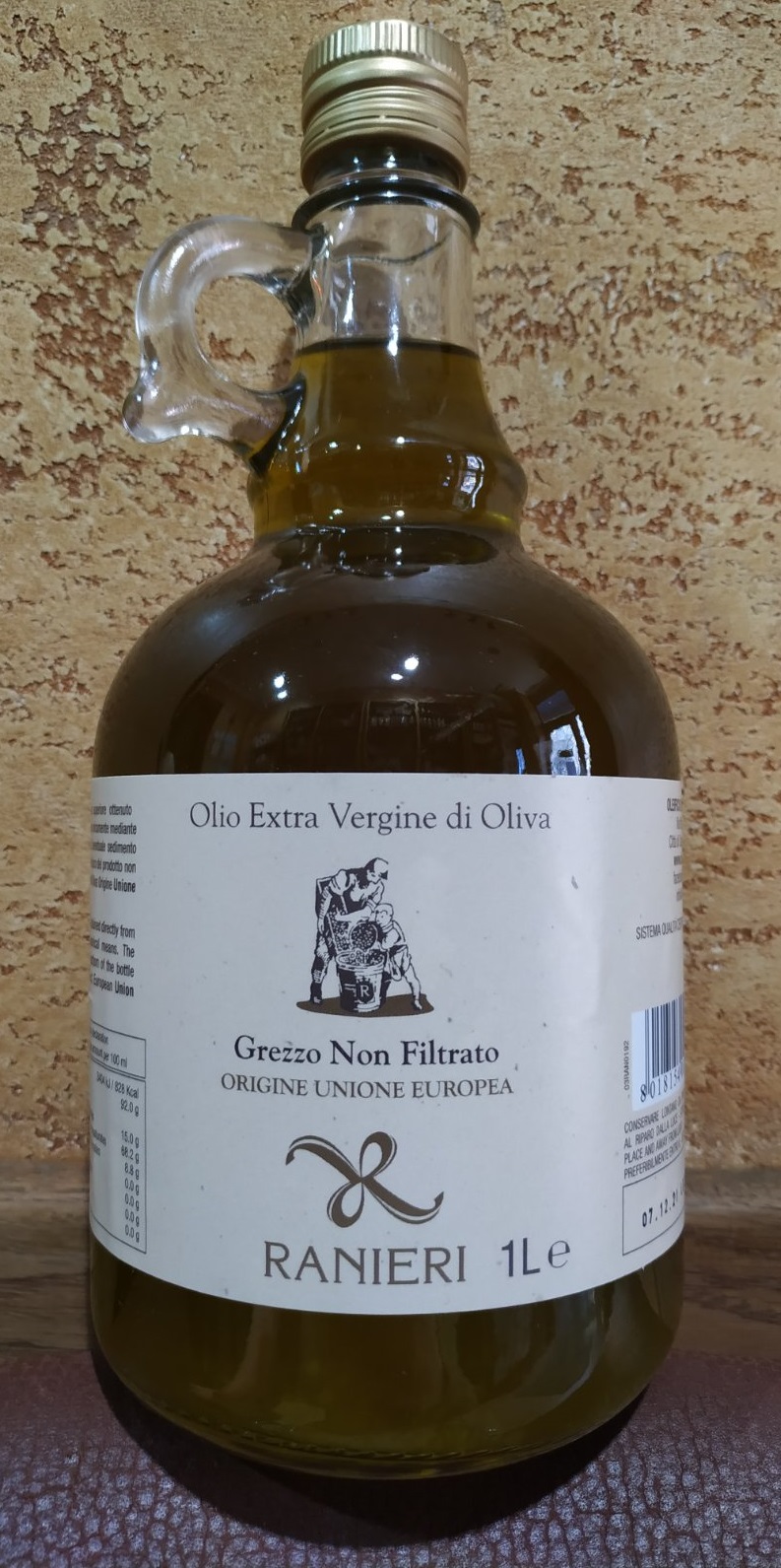 Оливковое масло Ranieri Grezzo Non Filtrato Olio Extra Vergine di oliva Италия 1л нефильтр первый холодный отж