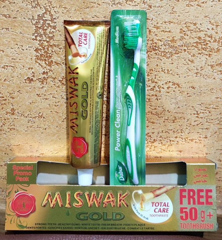 Зубная паста Мисвак Голд Дабур 170 гр + щетка Miswak gold Dabur Аюрведа Комплексный уход за ротовой полостью