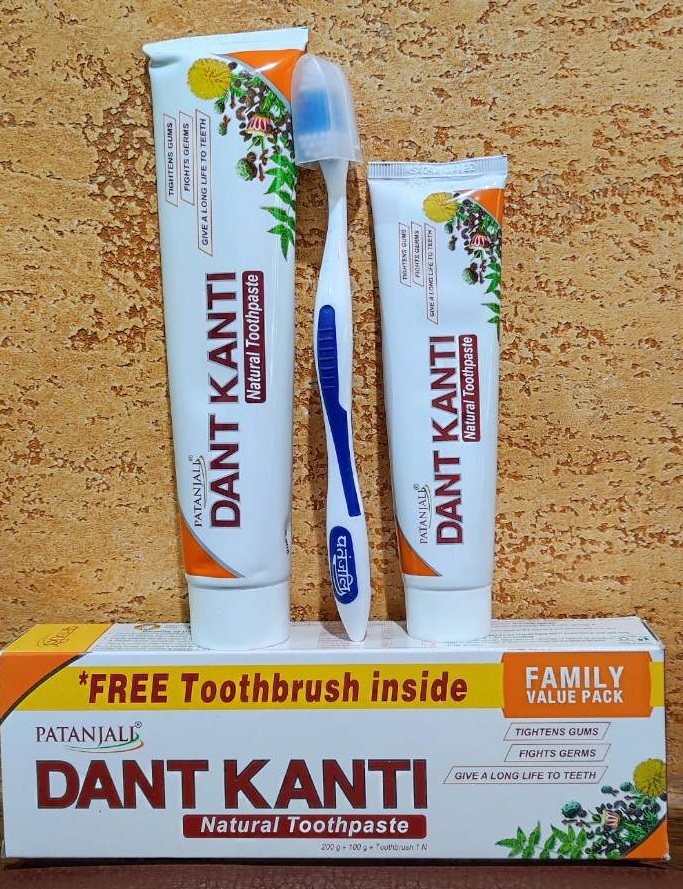 Зубная паста Дант Канти Натурал Патанджали Dаnt Kanti Natural Patanjali 300 гр +щетка! Травяная ежедневная зубная паста аюрведа Индия