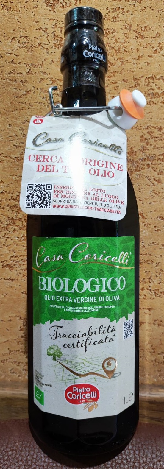 Масло оливковое CASA CORICELLI BIOLOGICO Pietro Coricelli extra vergine 1л Первый холодный отжим Италия