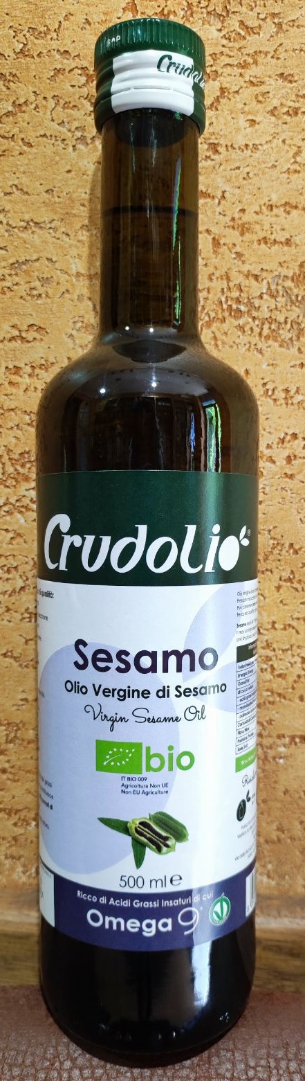 Кунжутное масло Crudolio olio di semi di sesamo Италия первый холодный отжим, отменное качество, кальций и витамины!!! 500 мл.