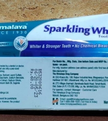 Фото 2 Зубная паста Хималая Спарклинг Вайт Himalaya Sparkling White 80 гр Нежное надежное отбеливание, освежает дыхание, защищает, укрепляет, Индия