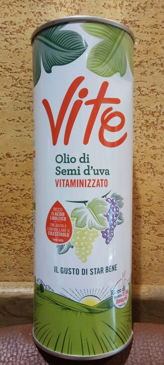Масло из виноградных косточек Vite olio di semi d"uva vitaminizzato Италия первый холодный отжим, 750 мл.