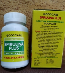 Фото 2 Spirulina Plus Amla Спирулина Плюс Амла 60 капс Обмен веществ Общеукрепляющее Восполняющее дефицит витаминов и минералов, Индия