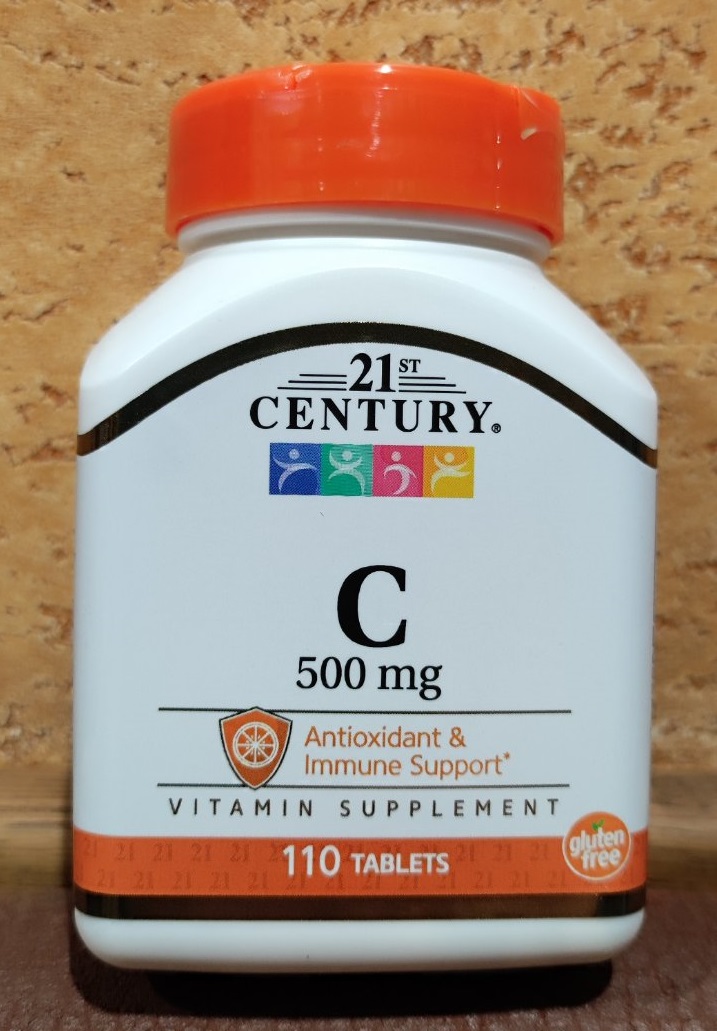 Витамин С 500мг 110 табл Vitamin C 500 mg 21 century Аскорбиновая кислота Антиоксидант Защита Иммун США