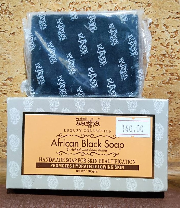 Мыло Африканское черное мыло с маслом Ши Aasha Herbals 100 гр Очищает Успокаивает Увлажняет Прыщи Зуд Сыпь Индия