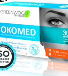 Фото 2 Окомед - интенсивная поддержка зрения, защита сетчатки глаза, лютеин, витамины, микроэлементы, 30 капс.