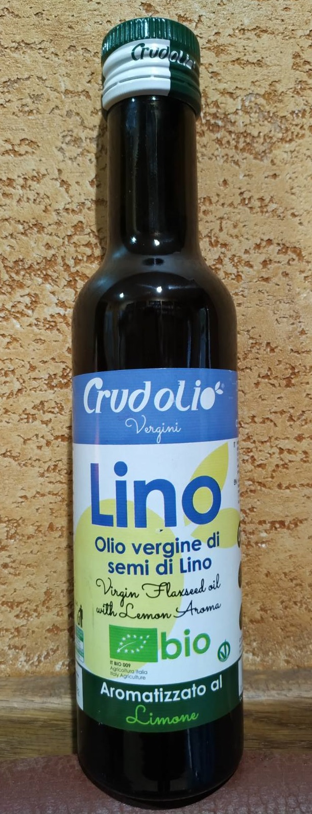 Lino olio vergine di semi di lino Limone Сrudolio Vergini Масло льна с лимоном Льняное масло Италия 250 мл