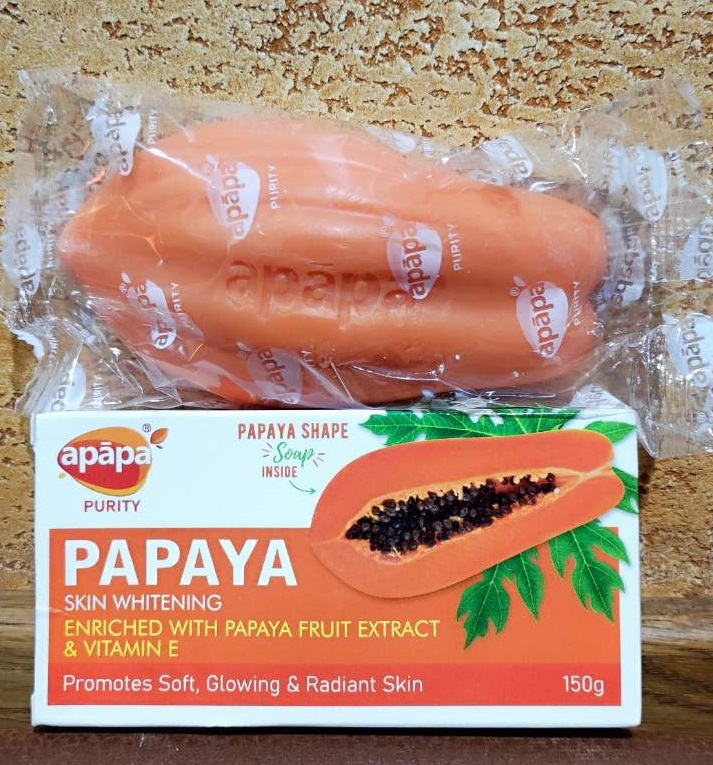 Мыло папайя 150 гр Papaya soap apapa Отбеливающее с витамином Е Пигментация Осветление Питание кожи Очищает