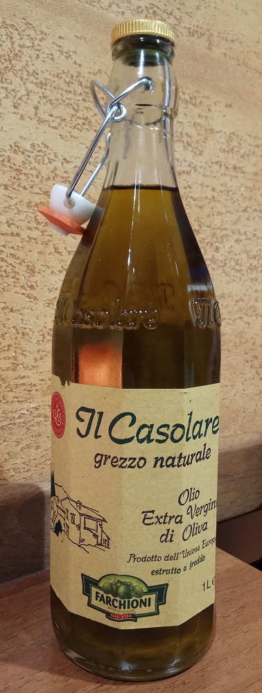 Масло оливковое Farchioni il casolare нефильтрованное, первый холодный отжим, 1 литр.