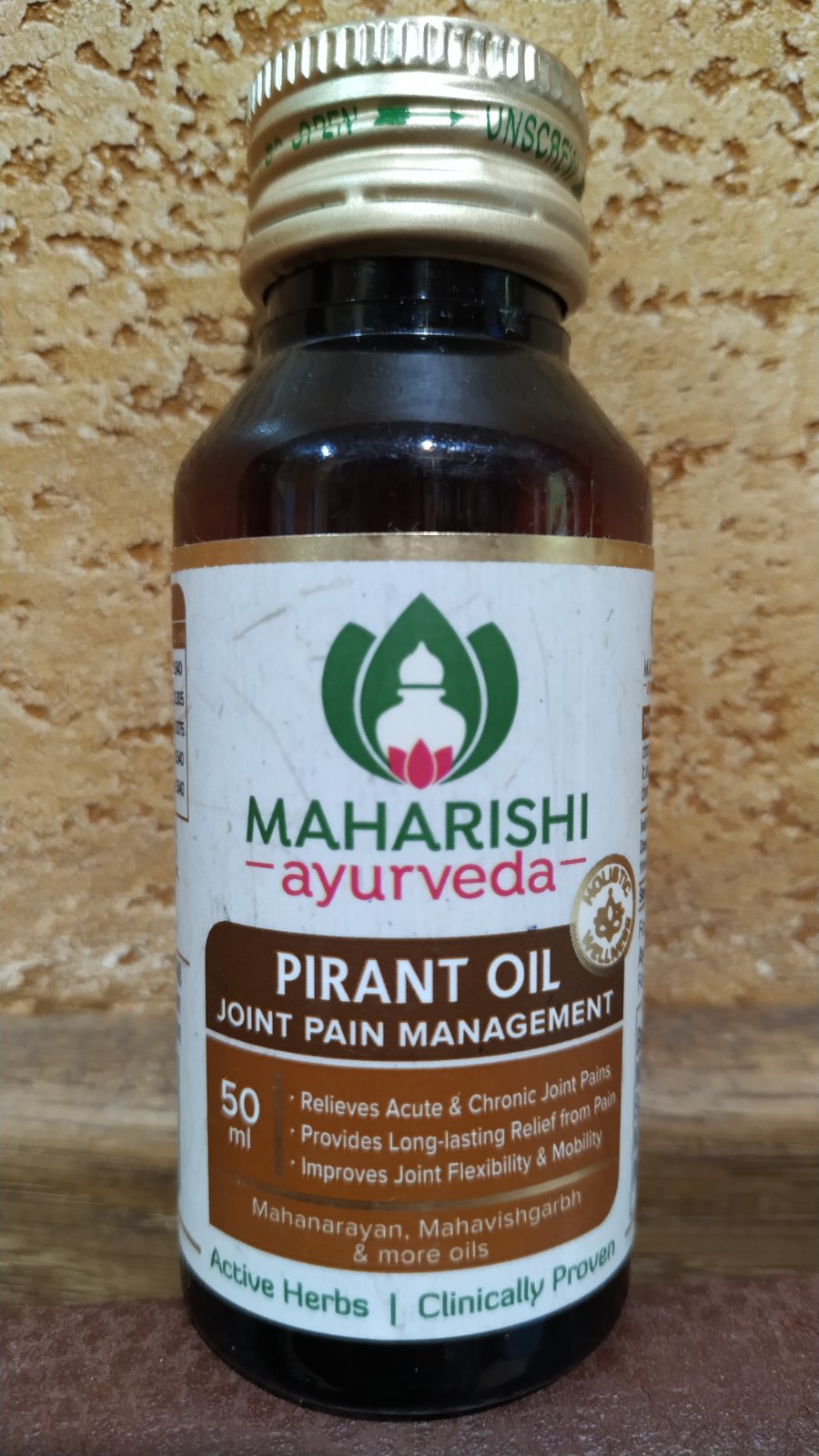 Pirant oil Maharishi 50 мл Пирант масло для Суставов Мышц Сухожилия Боль Отечность Трофика суставов Индия