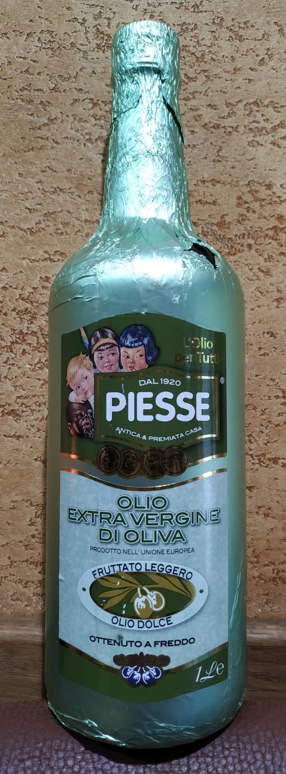 Оливковое масло Piesse Fruttato Leggero Olio Dolce Olio Extra Vergine di oliva Италия 1л Первый холодный отжим