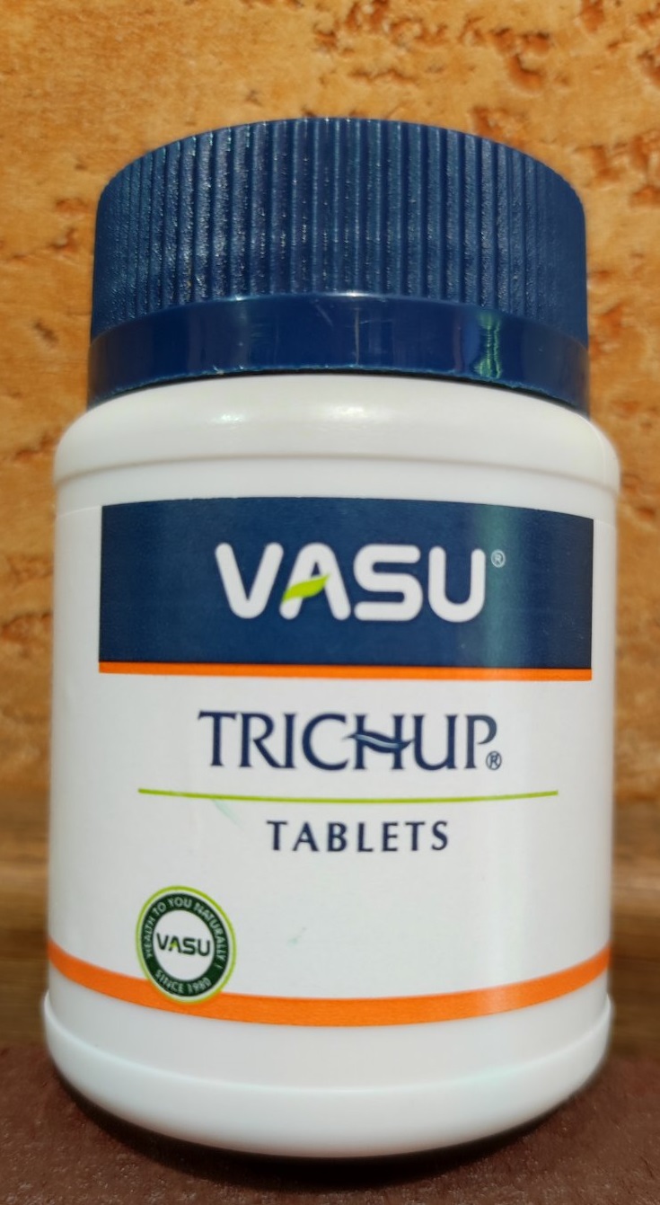 Тричуп 60 табл Trichup Vasu Витамины Против выпадения волос Укрепление волос Виталайзер Аюрведа Индия