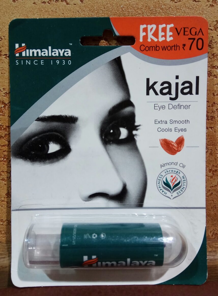 Карандаш Каджал Сурьма Kajal Himalaya Натуральная лечебная подводка для глаз, для ресниц, цвет черный, 2,7 гр Индия