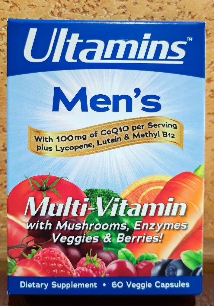 Мультивитамины для мужчин 60 капс Ultamins men's Комплекс с коэнзимом Q10 Витамины Минералы Ликопин Лютеин В12