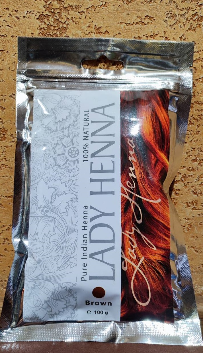 Натуральная индийская хна для волос Леди Хена Коричневая Lady henna Brown 100 гр Окрашивание Уход Индия