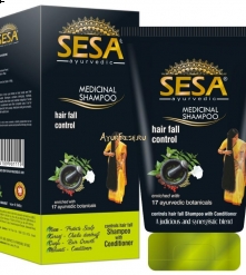 Фото 3 Сеса шампунь для укрепления волос Sesa shampoo Hair fall control 100мл Стимулирует рост, При выпадении волос, Для кожи головы, Индия