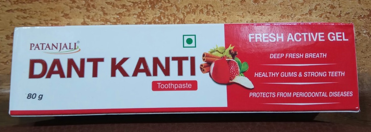 Зубная паста Dant Kanti Fresh Active Gel Patanjali - освежающая, профилактическая, натуральная, 80 гр Индия