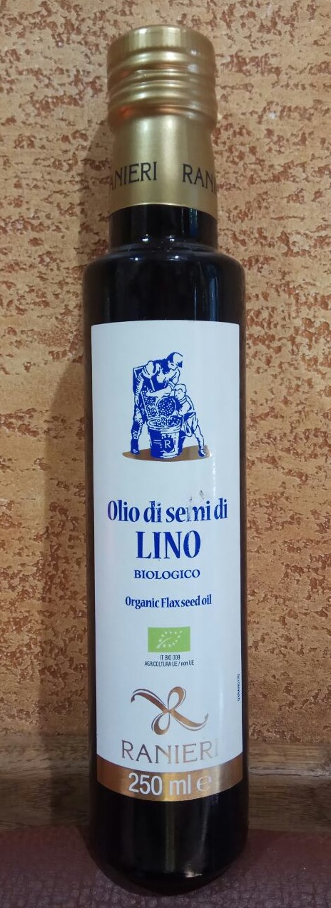 Льняное масло Ranieri Olio di semi di lino Biologico первый холодный отжим семя льна, Омега 3, Омега 6 Италия