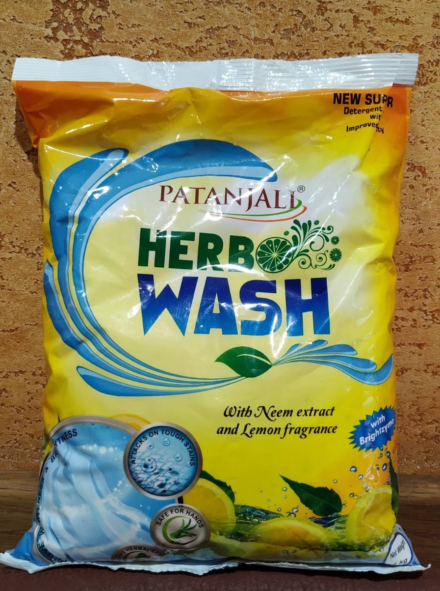 Натуральный Стиральный порошок гипоаллергенный с экстрактами растений Патанджали Инд 1 кг Herbal Wash Patanjal