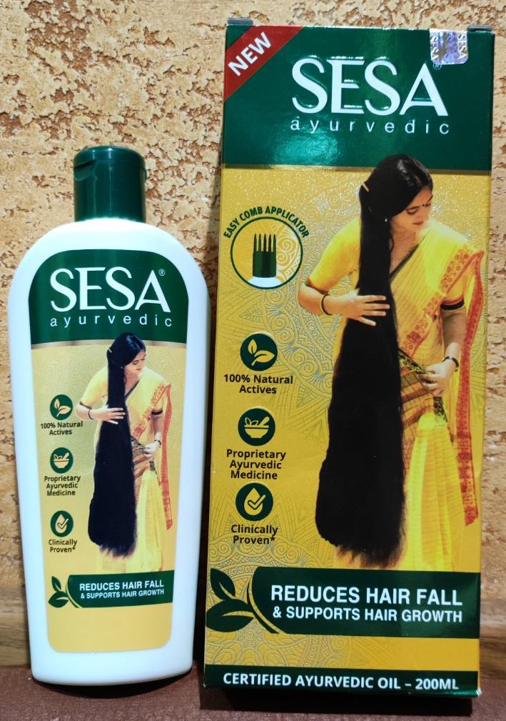 Сеса масло для укрепления волос Sesa hair oil 200мл Стимулирует рост волос, При выпадении волос, Для кожи головы, Индия